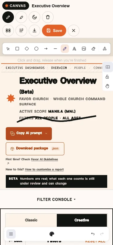 Markup's canvas at phone width.